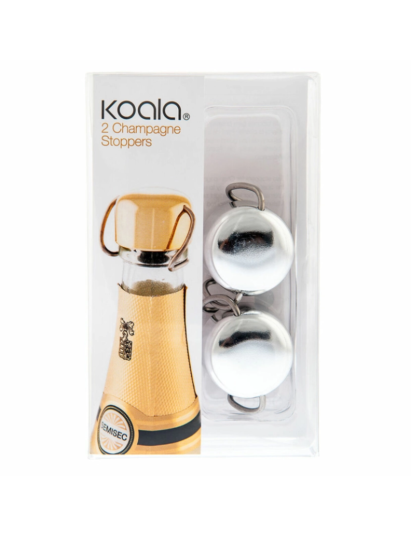 Koala - Conjunto de Fichas e Tomadas Koala Prateado Cava Plástico (2 uds)