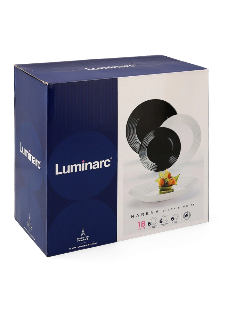 imagem de Louça Luminarc 1900 Vidro Branco e preto (18 Peças)5