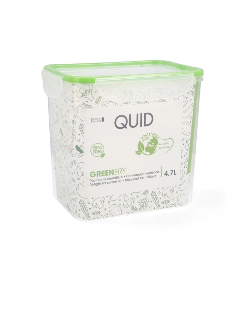 imagem de Lancheira Hermética Quid Greenery Transparente Plástico 4,7 L (4 Unidades) (Pack 4x)4