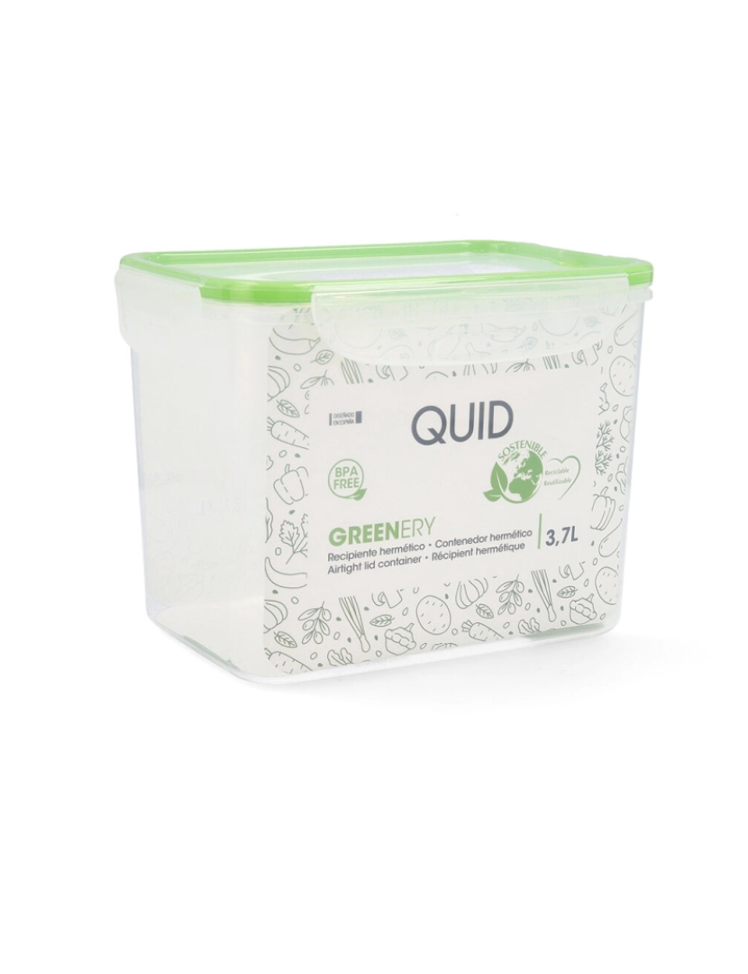 imagem de Lancheira Hermética Quid Greenery Transparente Plástico (3,7 L) (Pack 4x)4