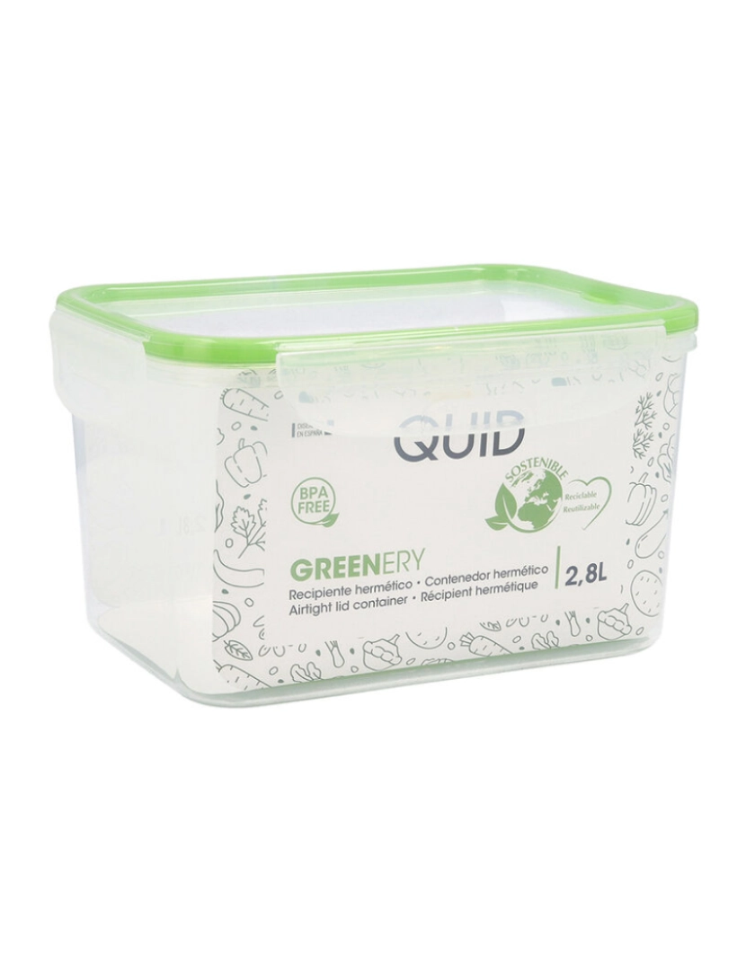 imagem de Lancheira Quid Greenery 2,8 L Transparente Plástico (4 Unidades) (Pack 4x)4