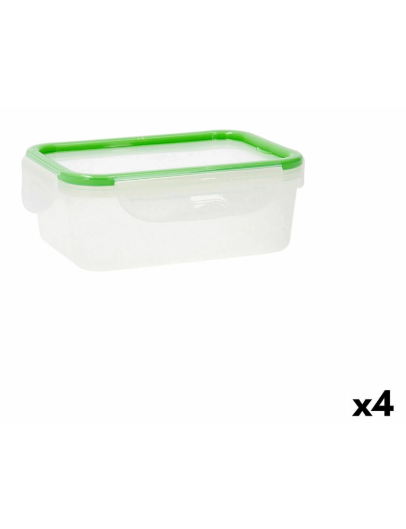 imagem de Lancheira Quid Greenery 1 L Transparente Plástico 13 x 18 x 6,8 cm - 1 L (4 Unidades) (Pack 4x)2