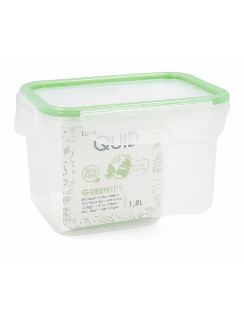 imagem de Lancheira Hermética Quid Greenery 1,8 L Transparente Plástico (Pack 4x)5