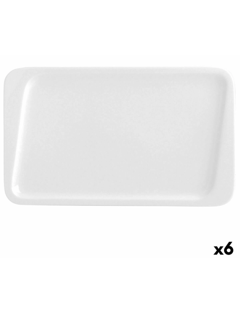 imagem de Prato de Sobremesa Quid Chef Cerâmica Branco 25 x 15 cm (6 Unidades) (Pack 6x)2