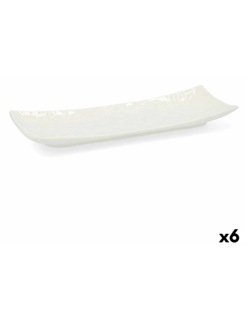 imagem de bandeja de aperitivos Quid Select Cerâmica Branco (20,5 x 7,5 cm) (Pack 6x)2