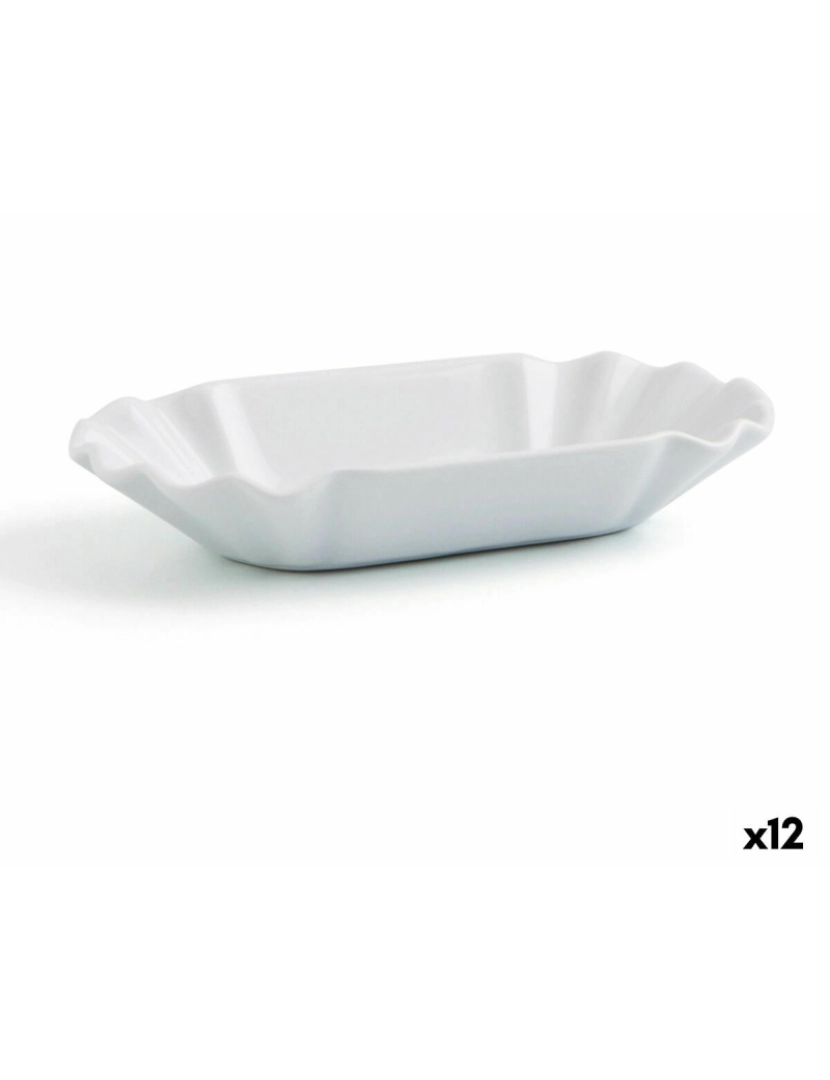 imagem de bandeja de aperitivos Quid Gastro Fun Branco Cerâmica 20,5 x 11 x 3,5 cm (12 Unidades) (Pack 12x)2