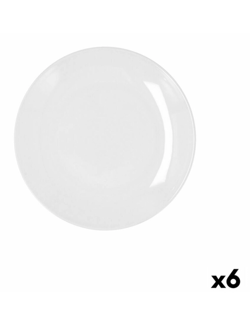 imagem de Prato de Jantar Bidasoa Glacial Coupe Branco Cerâmica Ø 21 cm (6 Unidades) (Pack 6x)2