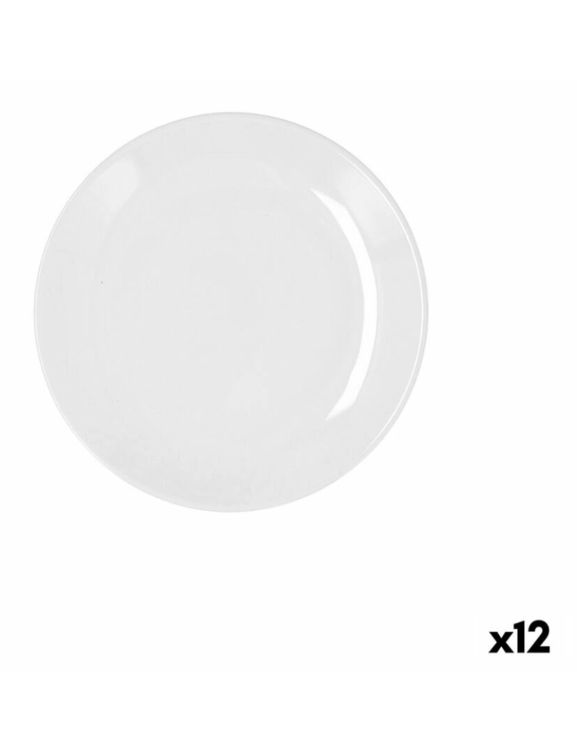imagem de Prato de Sobremesa Bidasoa Glacial Coupe Cerâmica Branco (19 cm) (Pack 12x)2