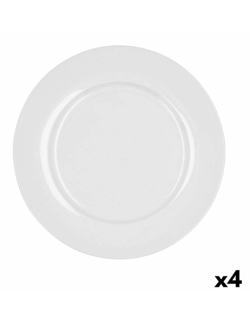 imagem de Prato de Jantar Bidasoa Glacial Ala Ancha Branco Cerâmica Ø 27 cm 27 cm (4 Unidades) (Pack 4x)2