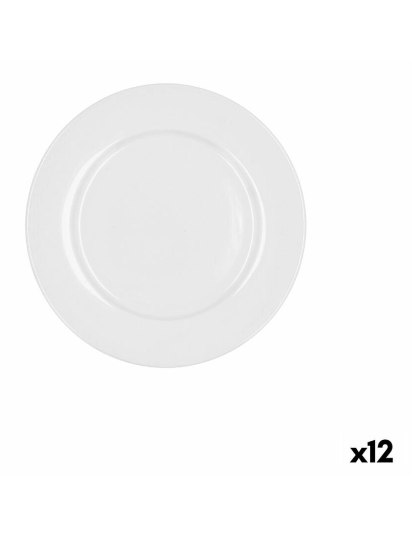 imagem de Prato de Sobremesa Bidasoa Glacial Ala Ancha Cerâmica Branco 19 cm (12 Unidades) (Pack 12x)2