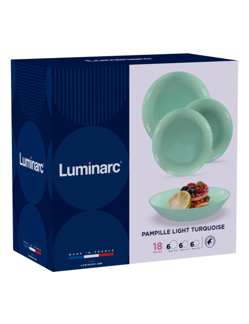 imagem de Louça Luminarc Pampille Turquesa Turquesa Vidro 18 Peças3