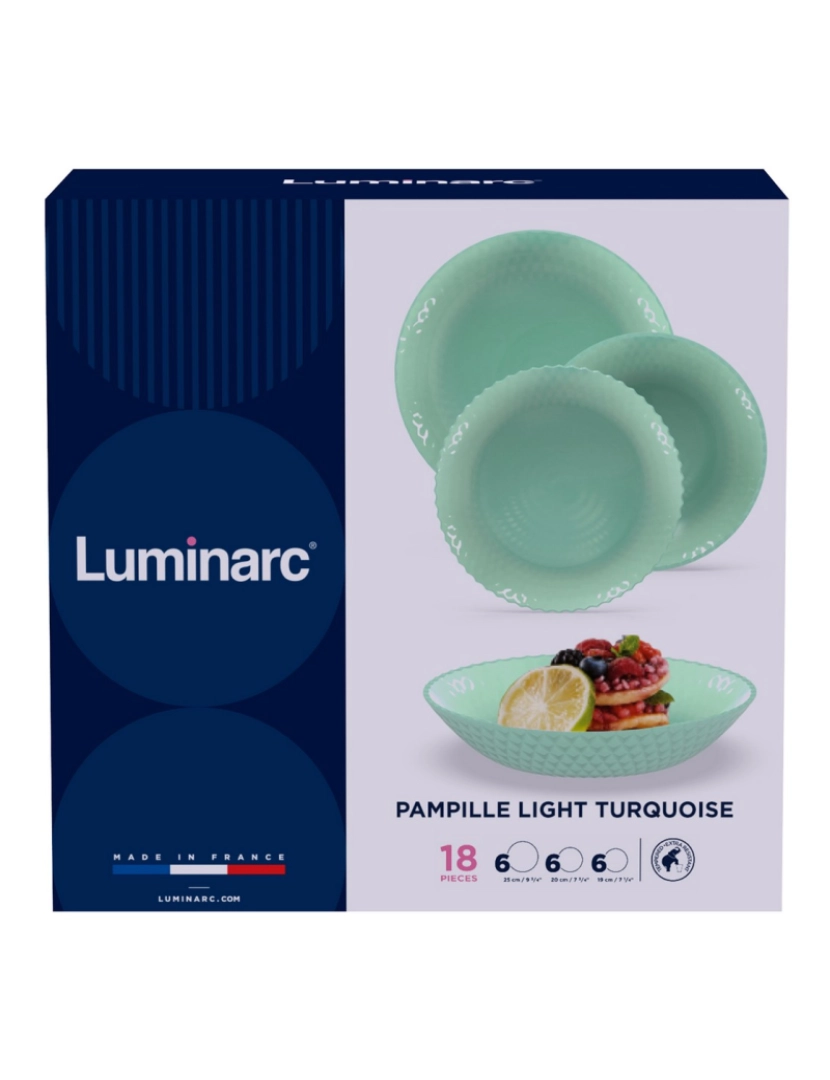 imagem de Louça Luminarc Pampille Turquesa Turquesa Vidro 18 Peças4