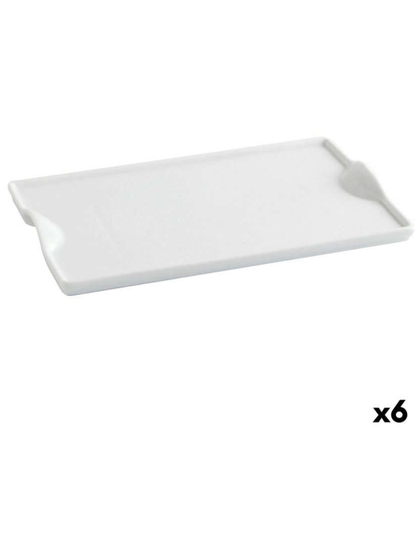 imagem de bandeja de aperitivos Quid Gastro Fun Cerâmica Branco (25,5 x 15,5 cm) (Pack 6x)2