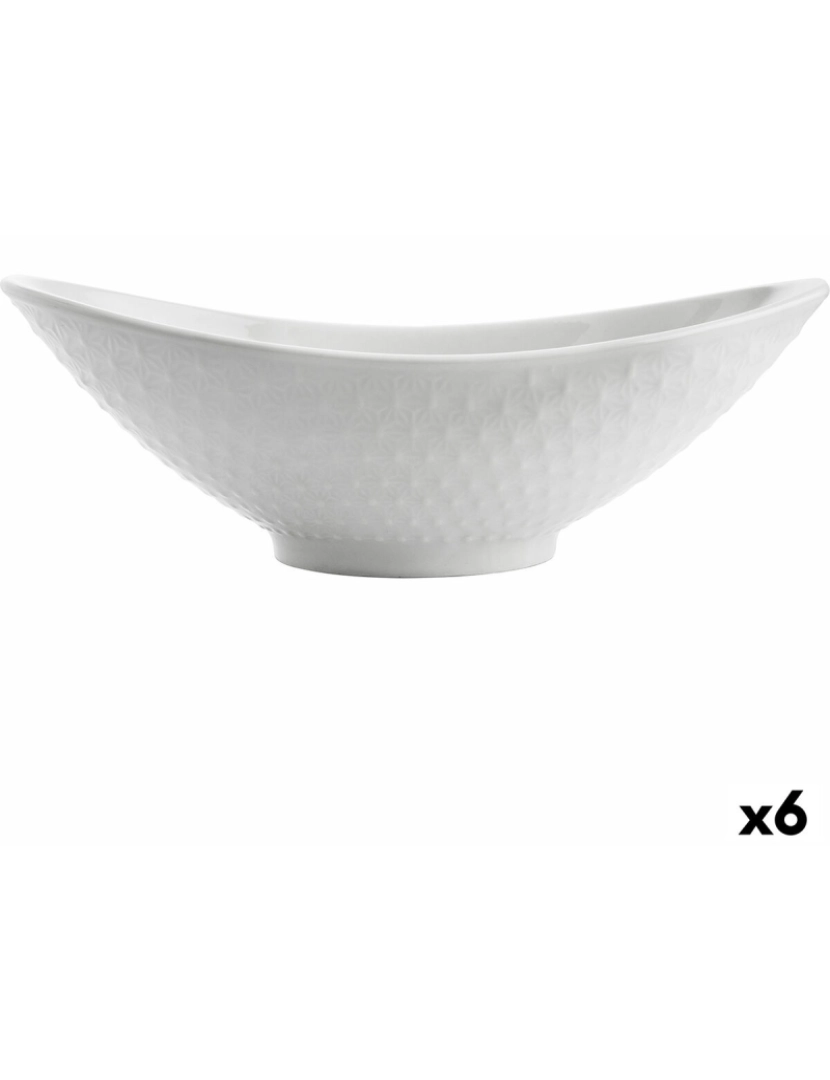 Quid - Recipiente de Cozinha Quid Gastro Oval Cerâmica Branco (21,5 x 12,5 x 7 cm) (6 Unidades)