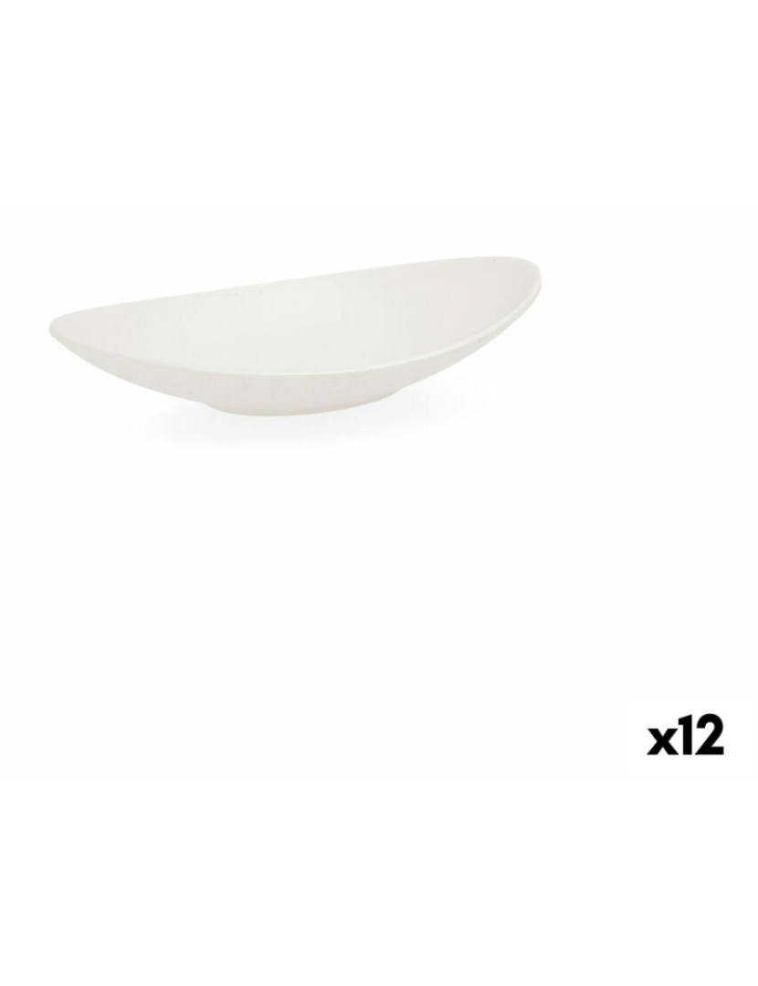 Quid - Prato Fundo Quid Select Oval Branco Plástico 18 x 10,5 x 3 cm (12 Unidades)