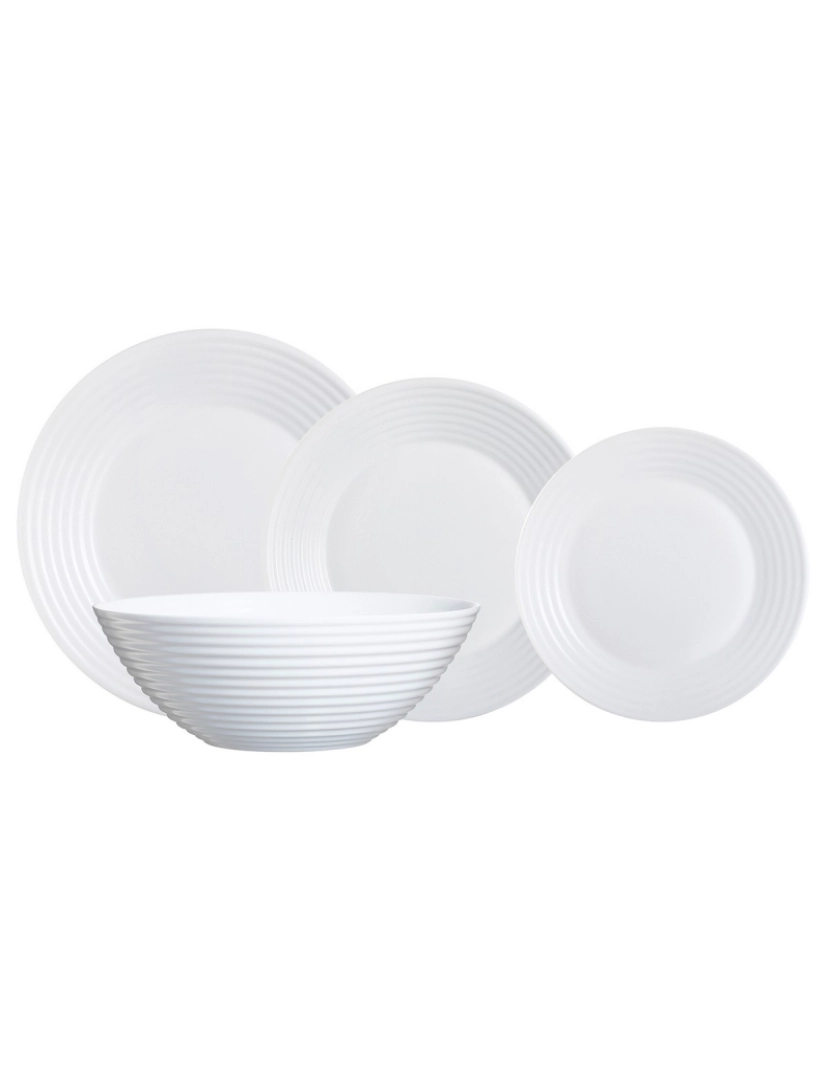 Luminarc - Conjunto de Louça Luminarc Harena Branco Vidro 19 Peças