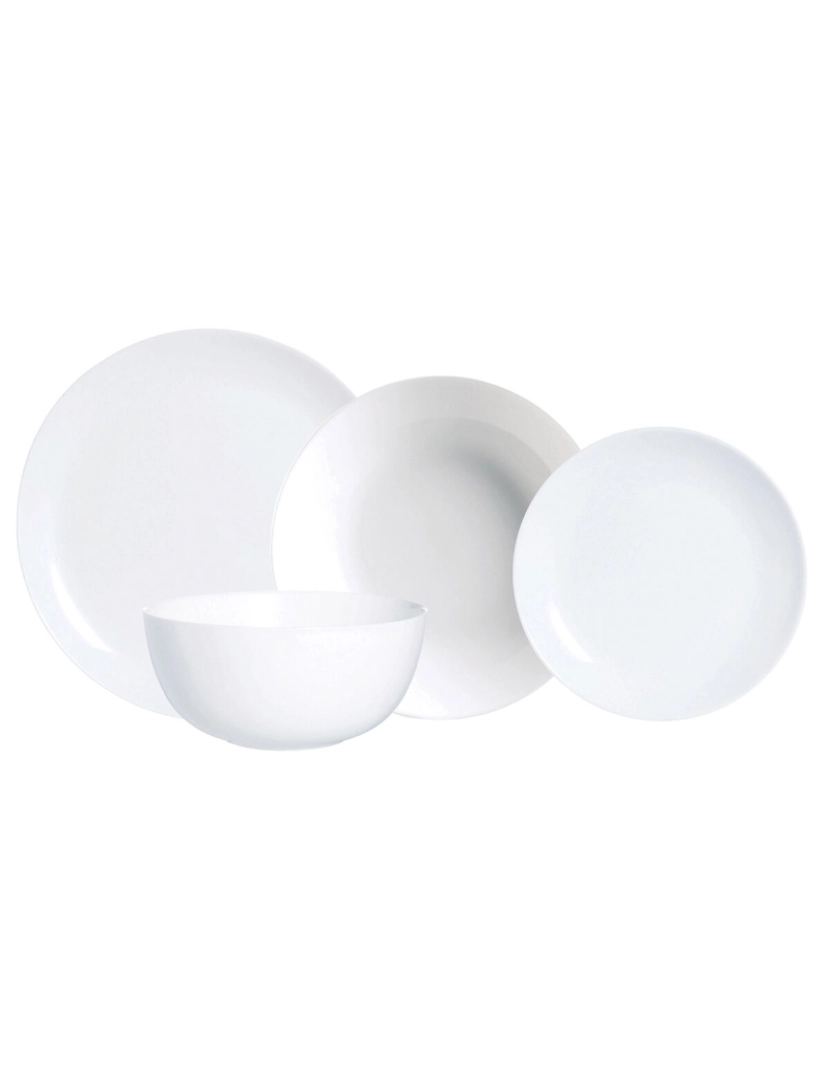 imagem de Conjunto de Louça Luminarc Diwali Branco Vidro 19 Peças1