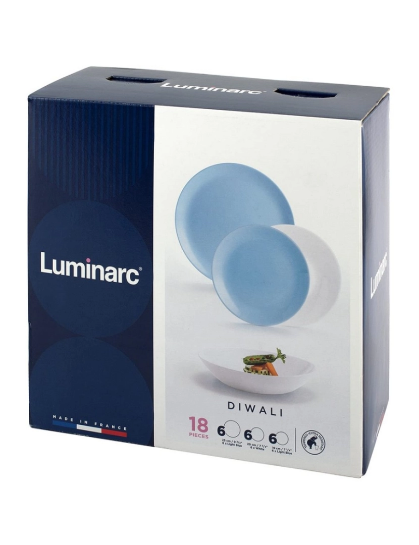 imagem de Louça Luminarc DIWALI Azul Vidro (18 Peças)2