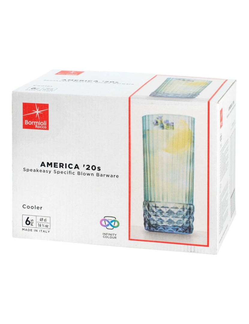 imagem de Conjunto de Copos Bormioli Rocco America'20s Azul 6 Unidades Vidro (490 ml)2