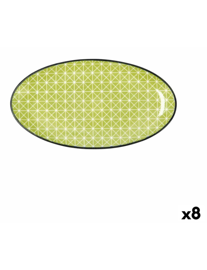 imagem de bandeja de aperitivos Quid Pippa Oval Cerâmica Multicolor (21 cm) (8 Unidades)1