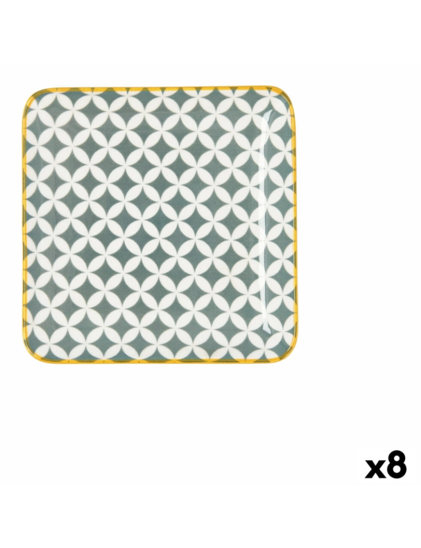 imagem de bandeja de aperitivos Quid Pippa Quadrado Cerâmica Multicolor (15,5 x 15,5 cm) (8 Unidades)1