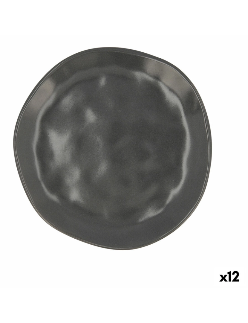 imagem de Prato de Sobremesa Bidasoa Cosmos Cerâmica Preto (20 cm) (12 Unidades)1