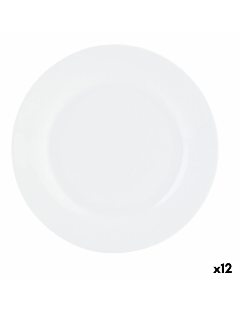 Quid - Prato de Jantar Quid Basic Branco Cerâmica 23 cm (12 Unidades)