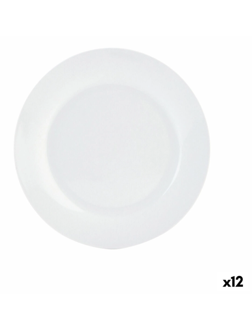 Quid - Prato de Jantar Quid Basic Branco Cerâmica Ø 27 cm (12 Unidades)