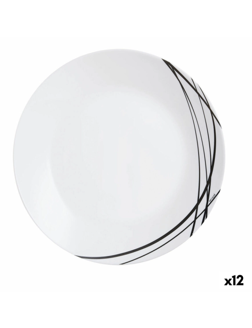 imagem de Prato de Jantar Arcopal Domitille Negro Duas cores Vidro 25 cm (12 Unidades)1