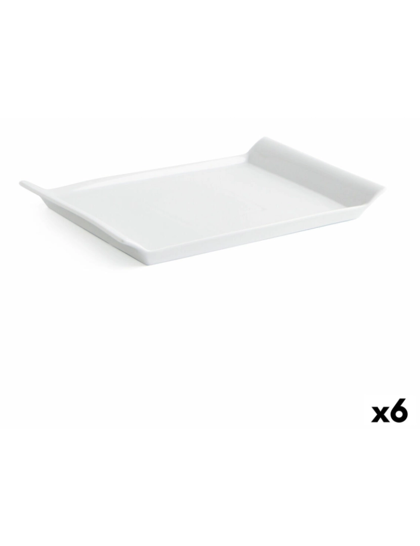 imagem de bandeja de aperitivos Quid Gastro Fresh 26 x 18 cm Cerâmica Branco (6 Unidades)1