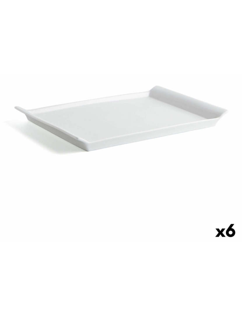 imagem de Recipiente de Cozinha Quid Gastro Fresh Retangular Cerâmica Branco (36 x 25 cm) (6 Unidades)1