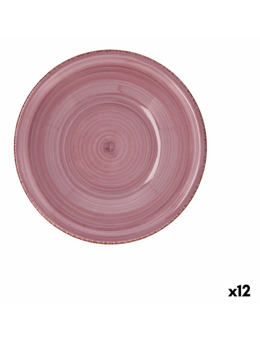 Quid - Prato Fundo Quid Vita Peoni Cerâmica Cor de Rosa Ø 21,5 cm (12 Unidades)