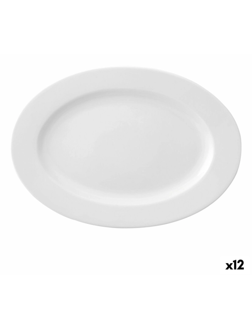 Ariane - Prato de Jantar Ariane Prime Oval Branco Cerâmica 22 x 20 cm (12 Unidades)