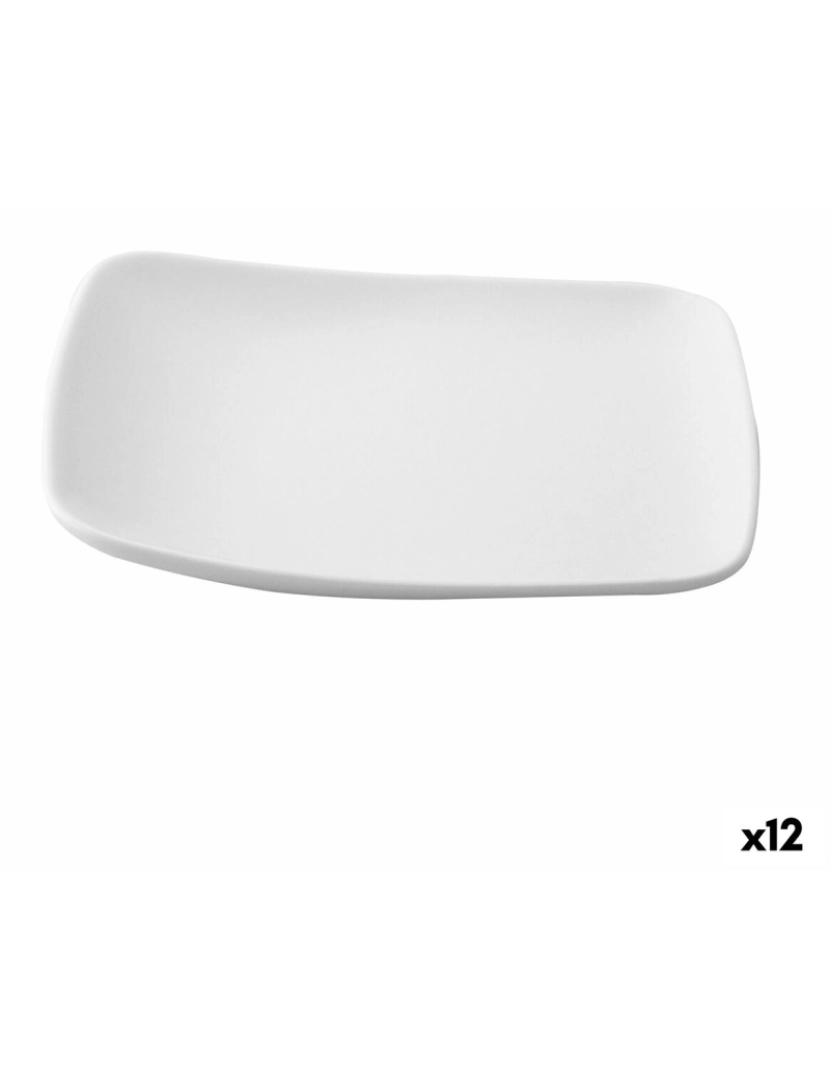 Ariane - Prato de Sobremesa Ariane Vita Quadrado Cerâmica Branco (20 x 17 cm) (12 Unidades)