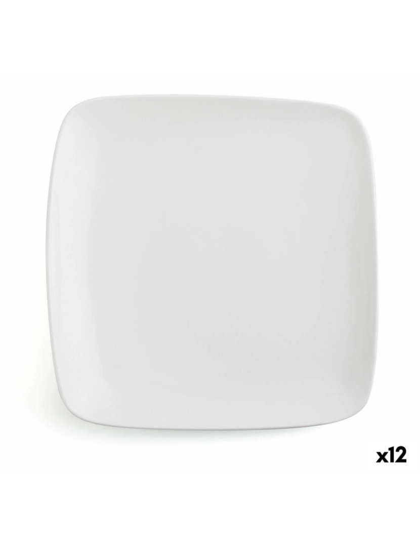 imagem de Prato de Jantar Ariane Vital Square Quadrado Branco Cerâmica 24 x 19 cm (12 Unidades)1