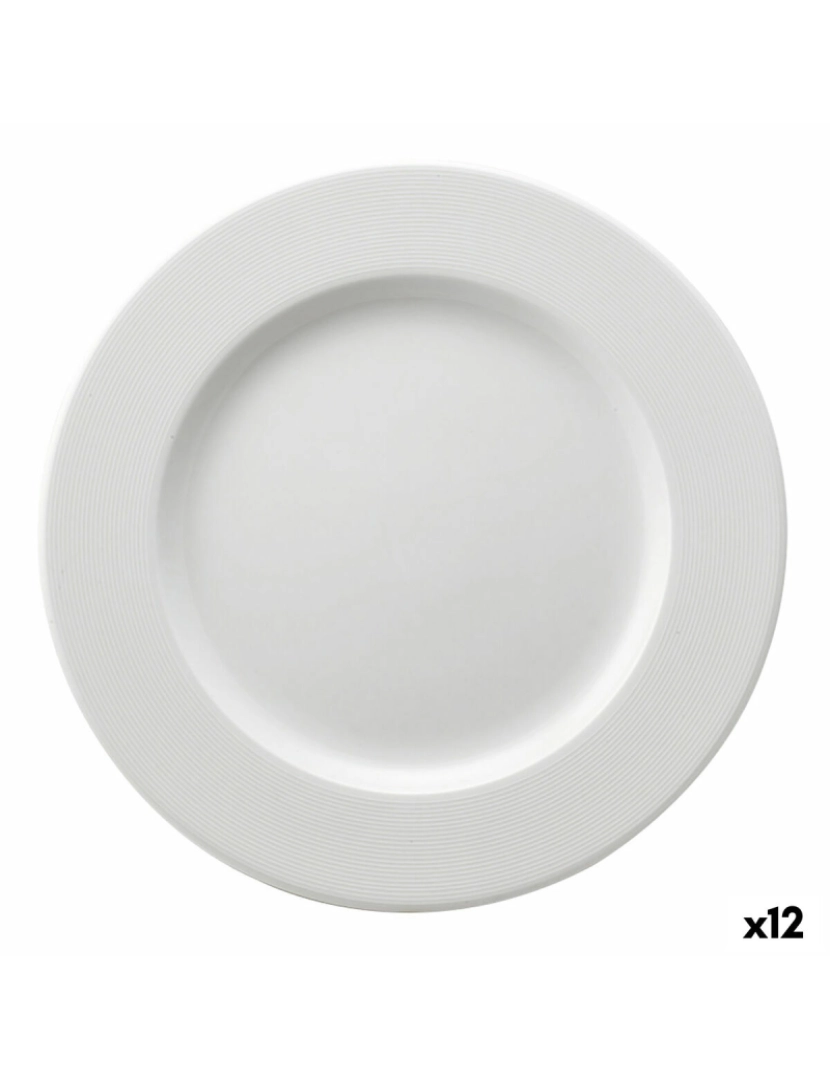 Ariane - Prato de Sobremesa Ariane Orba Cerâmica Branco Ø 21 cm (12 Unidades)