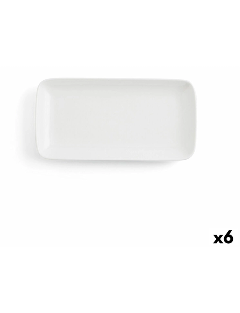 Ariane - Recipiente de Cozinha Ariane Vital Coupe Retangular Cerâmica Branco (28 x 14 cm) (6 Unidades)