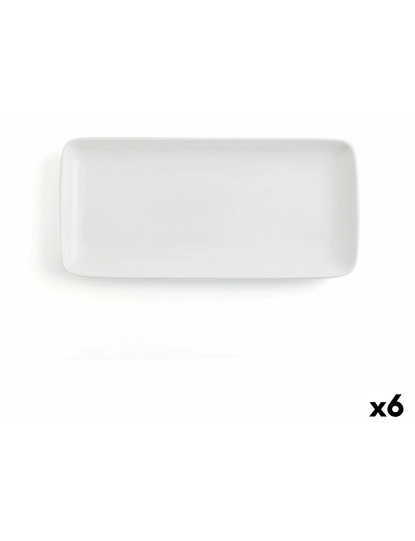 Ariane - Recipiente de Cozinha Ariane Vital Coupe Retangular Cerâmica Branco (36 x 16,5 cm) (6 Unidades)