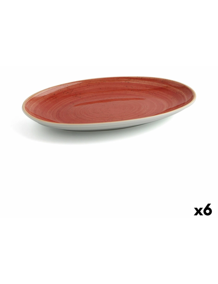 Ariane - Recipiente de Cozinha Ariane Terra Oval Cerâmica Vermelho (Ø 32 cm) (6 Unidades)