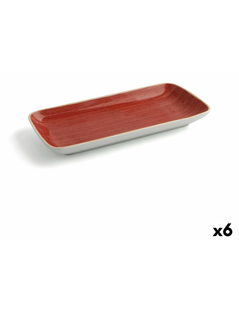 imagem de Recipiente de Cozinha Ariane Terra Retangular Cerâmica Vermelho (28 x 14 cm) (6 Unidades)1