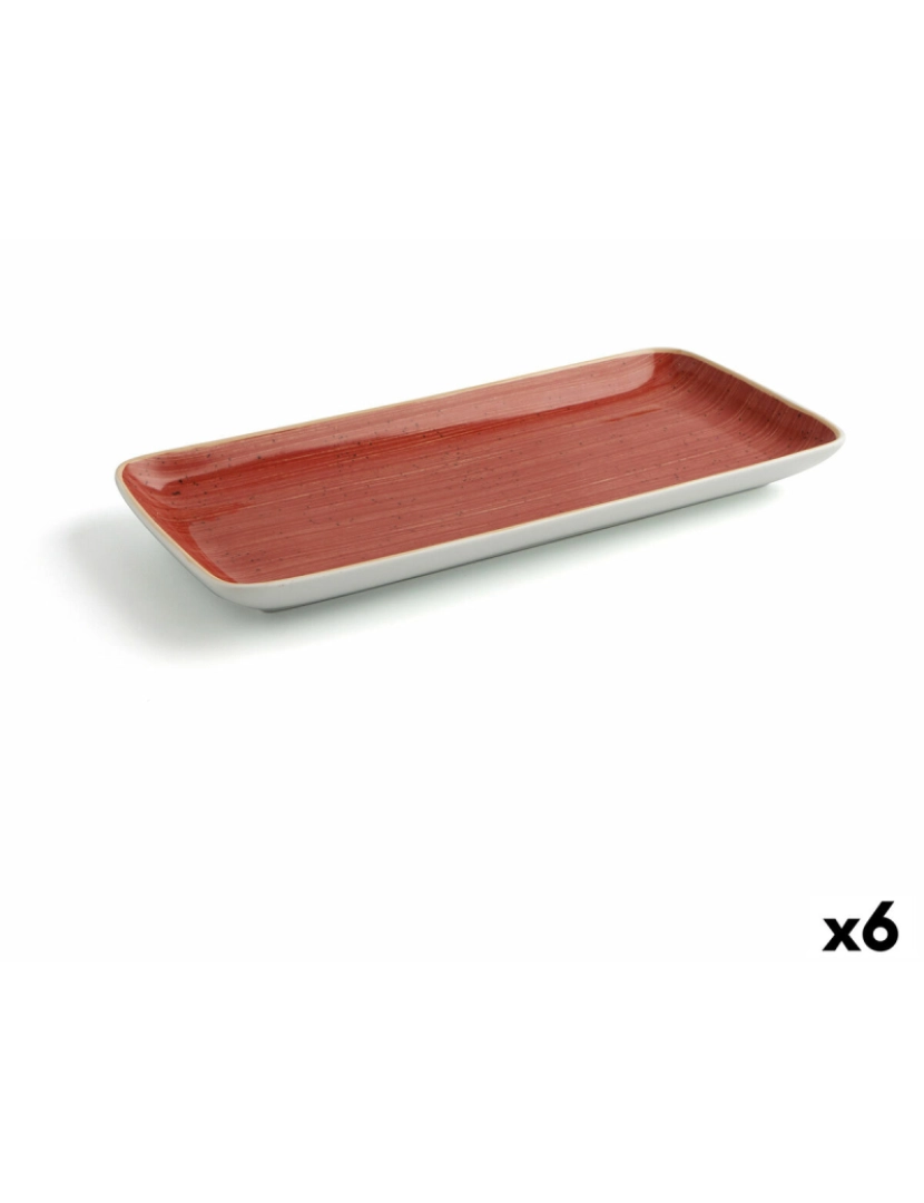 Ariane - Recipiente de Cozinha Ariane Terra Retangular Cerâmica Vermelho (36 x 16,5 cm) (6 Unidades)