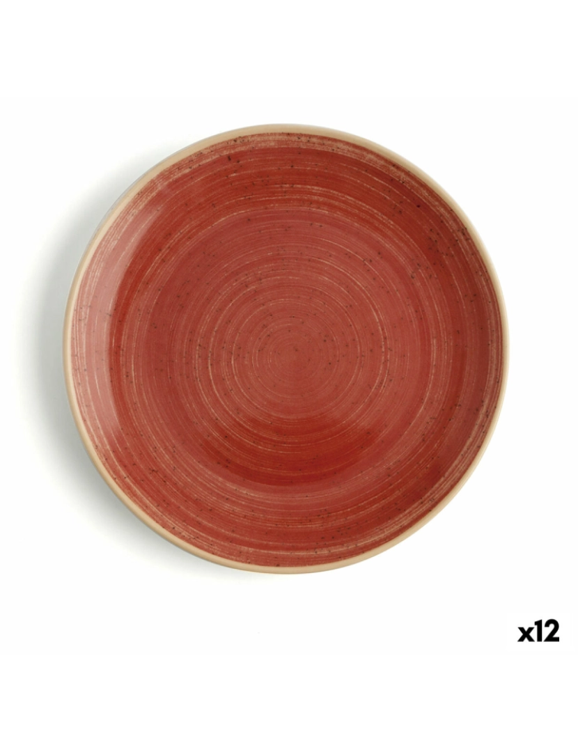 Ariane - Prato de Jantar Ariane Terra Vermelho Cerâmica Ø 18 cm (12 Unidades)