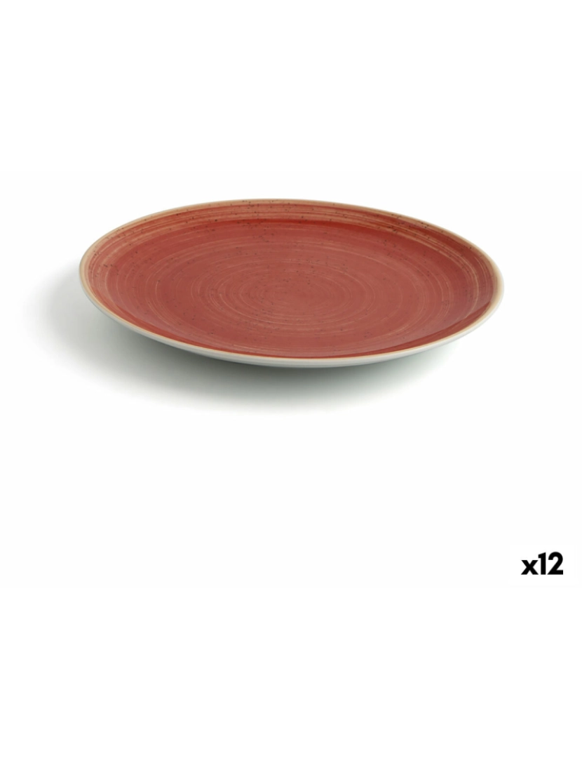 Ariane - Prato de Jantar Ariane Terra Vermelho Cerâmica Ø 21 cm (12 Unidades)