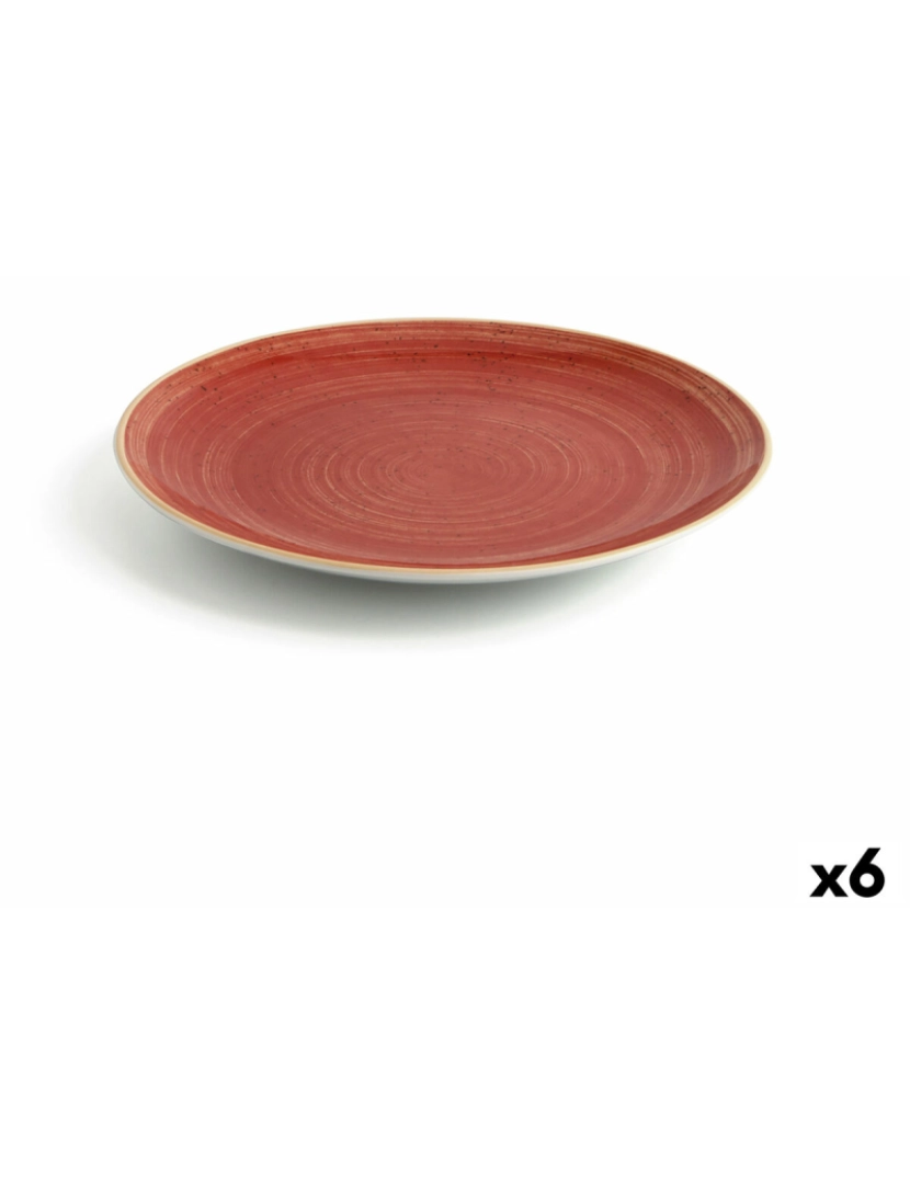 Ariane - Prato de Jantar Ariane Terra Vermelho Cerâmica Ø 27 cm (6 Unidades)