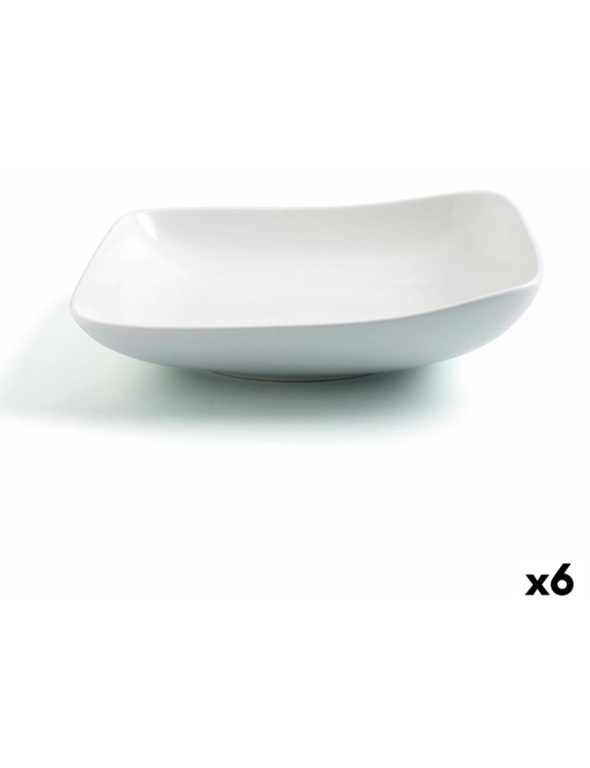 imagem de Prato Fundo Ariane Vital Quadrado Cerâmica Branco (Ø 21 cm) (6 Unidades)1