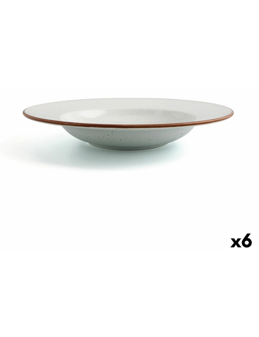 imagem de Prato Fundo Ariane Terra Cerâmica Bege (Ø 26 cm) (6 Unidades)1