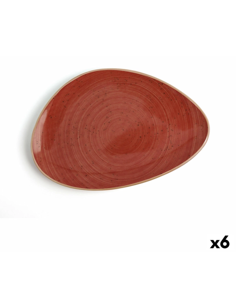 imagem de Prato de Jantar Ariane Terra Triangular Vermelho Cerâmica Ø 29 cm (6 Unidades)1