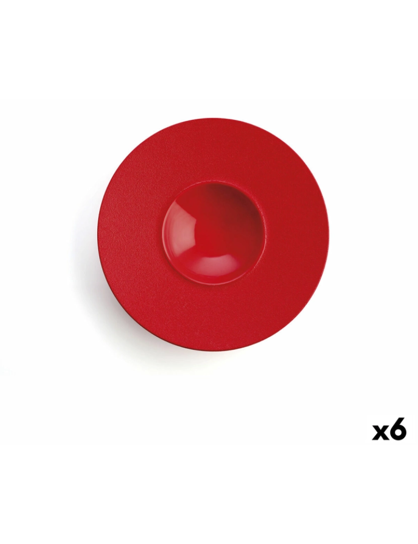 Ariane - Prato Fundo Ariane Antracita Cerâmica Vermelho (Ø 28 cm) (6 Unidades)