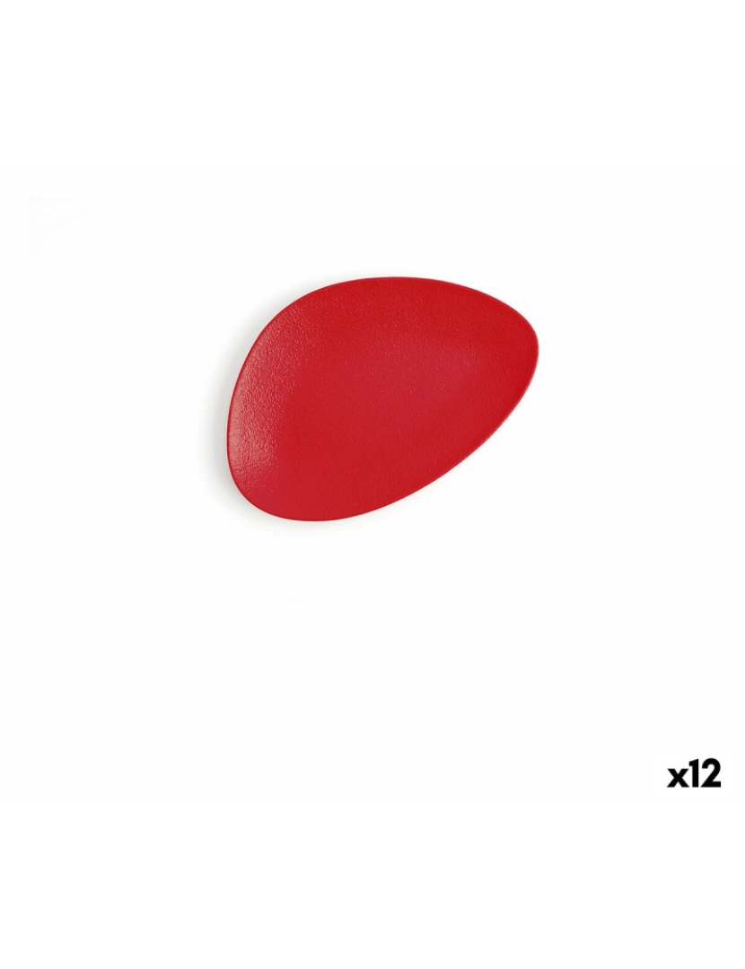 imagem de Prato de Jantar Ariane Antracita Triangular Vermelho Cerâmica Ø 21 cm (12 Unidades)1