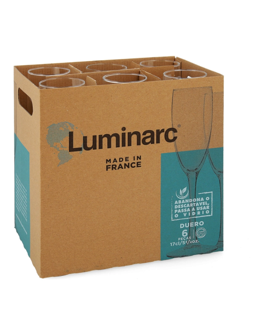 imagem de Copo de champanhe Luminarc Duero Transparente Vidro (170 ml) (6 Unidades)4